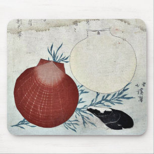 Shellfish by Totoya, Hokkei Ukiyoe Mouse Mat