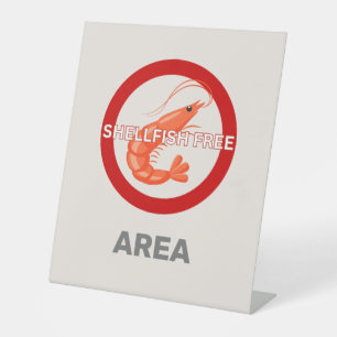 Shellfish Free Area Customised Food Allergy Alert Pedestal Sign