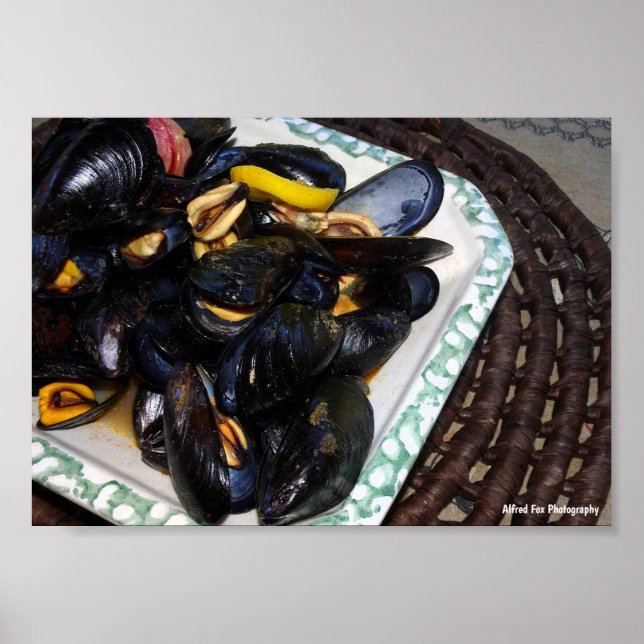 Shellfish Mussels in Bowl Poster (Front)