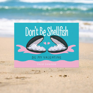 Shellfish Oysters Classroom Valentine's Day Card