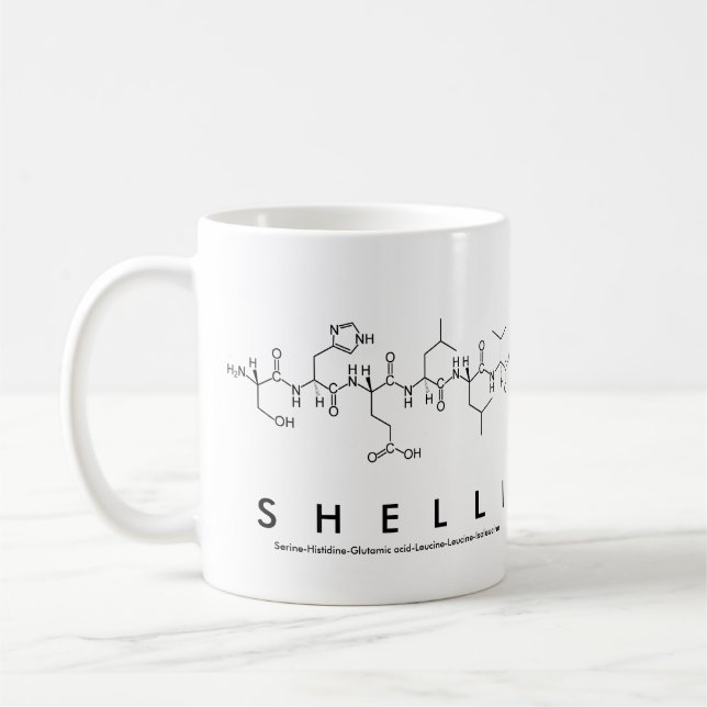 Shelli peptide name mug (Left)