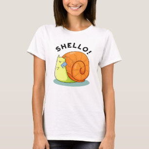 Shello Funny Snail Cellphone Pun  T-Shirt