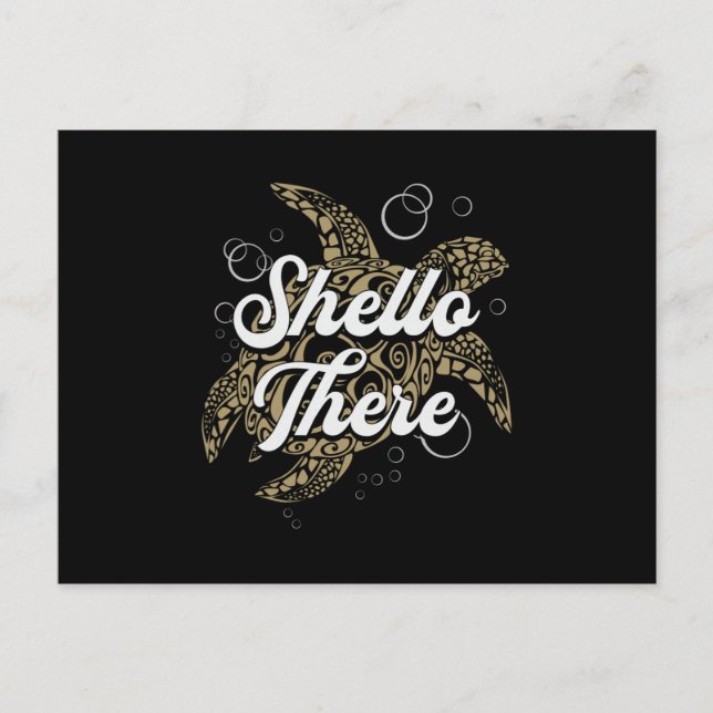 Shello There Turtle Lover Turtles Sea Funny Gift Postcard (Front)