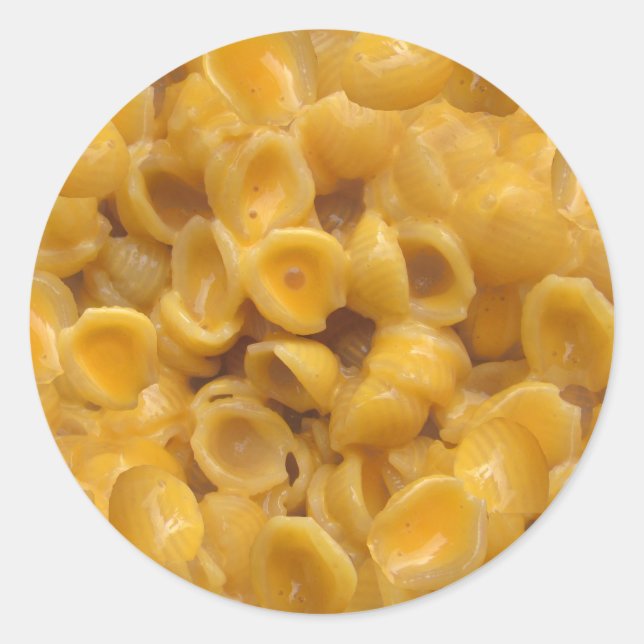 shells and cheese classic round sticker (Front)