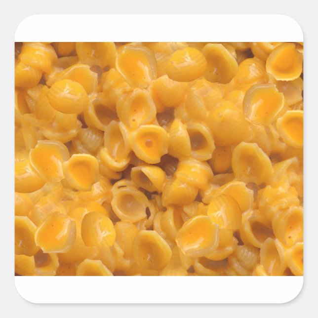 shells and cheese square sticker (Front)