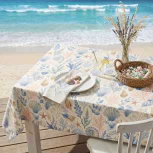 Shells and Coral Botanical Tablecloth