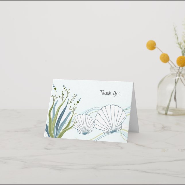 Shells and Seaweed Thank You Card (Front)
