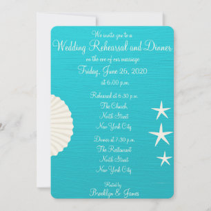 Shells Beach Wedding Rehearsal Dinner Invitations