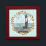 Shells Georgia  Lighthouse   Gift Box<br><div class="desc">Shells Georgia Lighthouse gift box by ArtMuvz Illustration. Matching Lighthouse apparel, Light house t-shirts, Lighthouses gifts. Lighthouse t-shirt, nautical and birthday gifts, lighthouse collector apparel. Lighthouse gifts are a great way to show someone you care, especially if they love the ocean, the coast, or lighthouses themselves. Lighthouses are iconic symbols...</div>