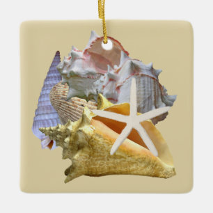 Shells on the Beach Ceramic Ornament