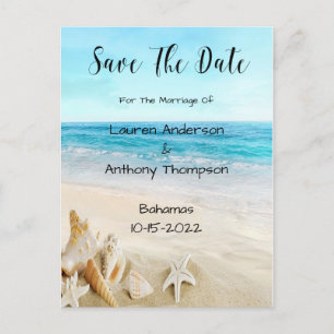 Shells On The Beach Wedding Save The Date Postcard