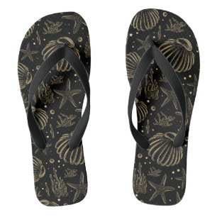 Shells Print Flip Flops
