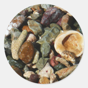 Shells, Rocks and Coral Nature Photography Classic Round Sticker