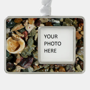 Shells, Rocks and Coral Nature Photography Silver Plated Framed Ornament
