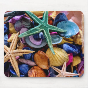 Shells, starfish, ocean mouse mat
