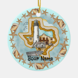 Shells Texas Lighthouse Ornament