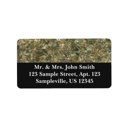 Shells Under Rippling Water Beach Nature Photo Address Label