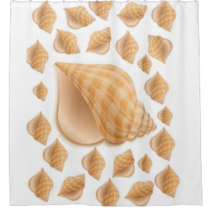 Shells white showercurtain shower curtain
