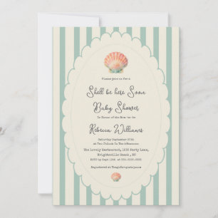 Shelly be here  Soon Coastal Baby Shower  Invitation