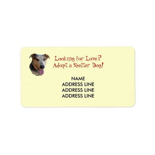Shelter Dog Adoption - Western Return Address Address Label