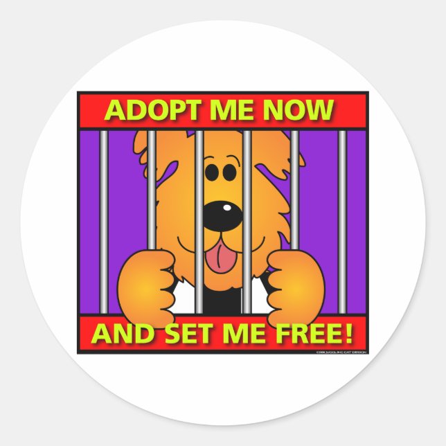 Shelter-Dog Classic Round Sticker (Front)