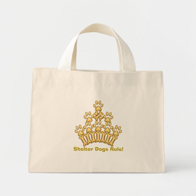Shelter Dogs Rule! Mini Tote Bag (Front)
