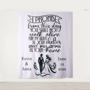 Shelter in Your Arms Wedding Backdrop Tapestry