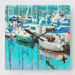 "SHELTER ISLAND" Oil Painting Square Wall Clock