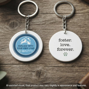 Shelter Volunteer Tribute Minimalist Paw Print Key Ring