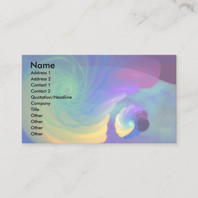Sheltered Life Abstract Art Business Card (Front)