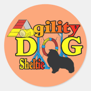 Sheltie Agility Shetland Sheepdog Gifts Classic Round Sticker