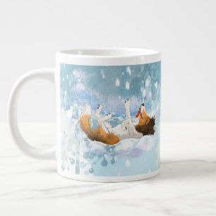 Sheltie and Boy Dog Hug Large Coffee Mug