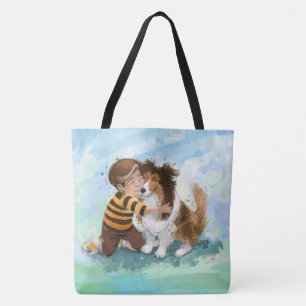 Sheltie and Boy Dog Hug Tote Bag