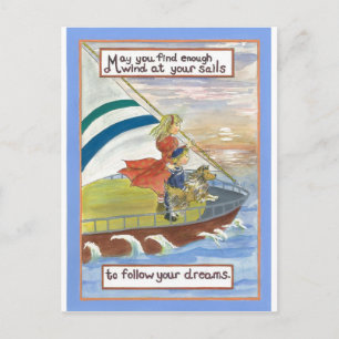 Sheltie Art Wind at Your sails Postcard