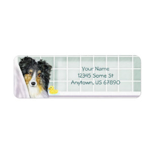 Sheltie Bath Tri Colour Labels