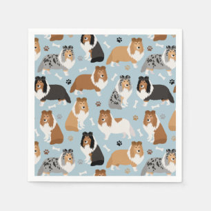 Sheltie Bones and Paws Napkin