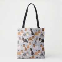 Sheltie Bones and Paws Tote Bag