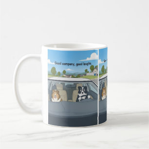 Sheltie border collie cartoon coffee mug