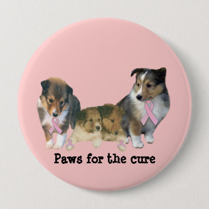 Sheltie Breast Cancer Button