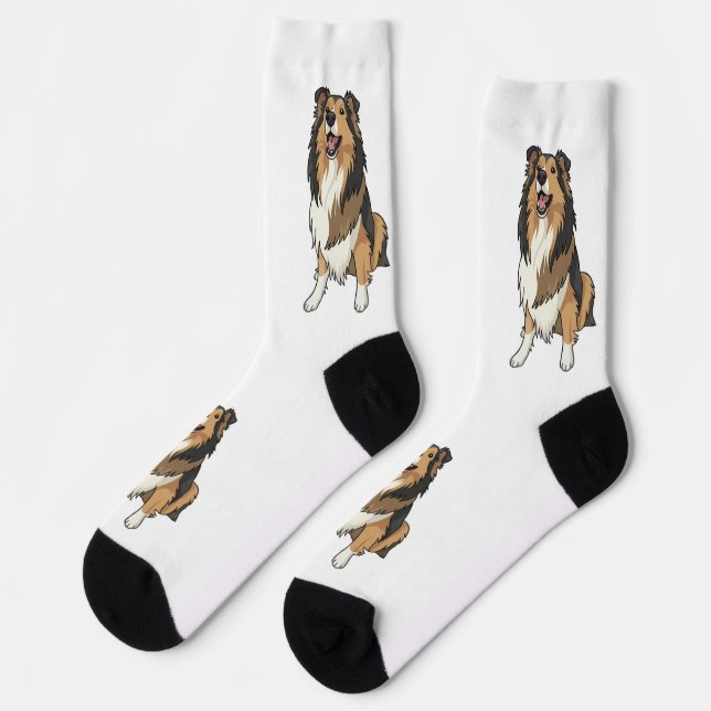 Sheltie Cartoon image Socks (Left)