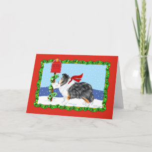 Sheltie Christmas Mail Tri Colour Holiday Card