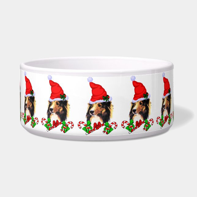Sheltie Christmas Merry   Bowl (Front)