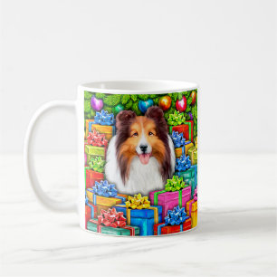 Sheltie Christmas Open Gifts Coffee Mug