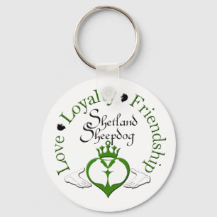 Sheltie Claddagh Keychain