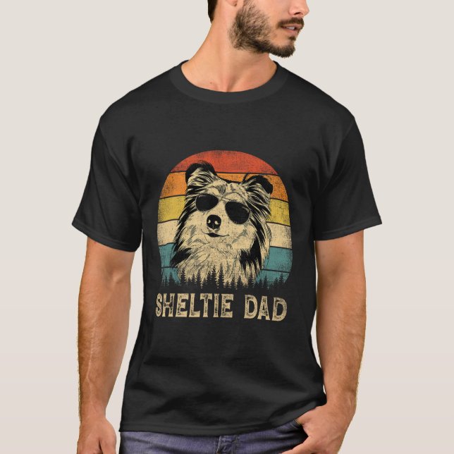 Sheltie Dad Dog Lovers Father's Day Tee  (Front)