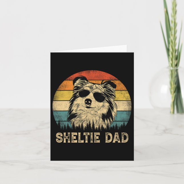 Sheltie Dad Dog Lovers Father's Day Tee  Card (Front)