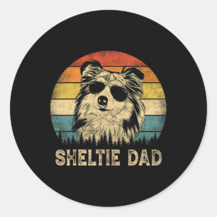 Sheltie Dad Dog Lovers Father's Day Tee  Classic Round Sticker