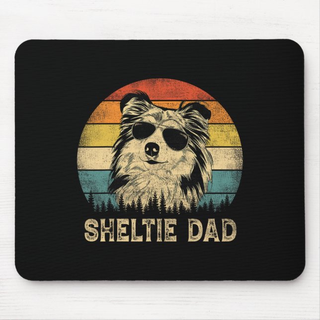 Sheltie Dad Dog Lovers Father's Day Tee  Mouse Mat (Front)