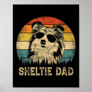 Sheltie Dad Dog Lovers Father's Day Tee Poster