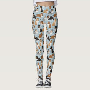 Sheltie Dog Bones and Paws Leggings